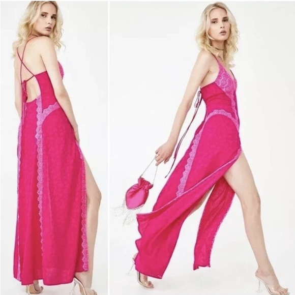 For Love & Lemons Fuchsia Lace Dress - Picture 1 of 5
